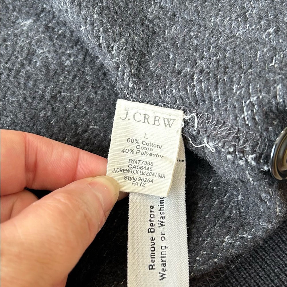J. Crew Outerwear Fleece Heather Black Men’s Button Front Cardigan Size Large - Picture 6 of 9